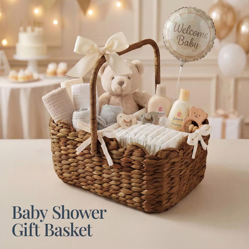 Diaper Caddy Organizer for Baby, Large Portable Nursery Organizer w/ Divider & Handles - Natural - Image 2