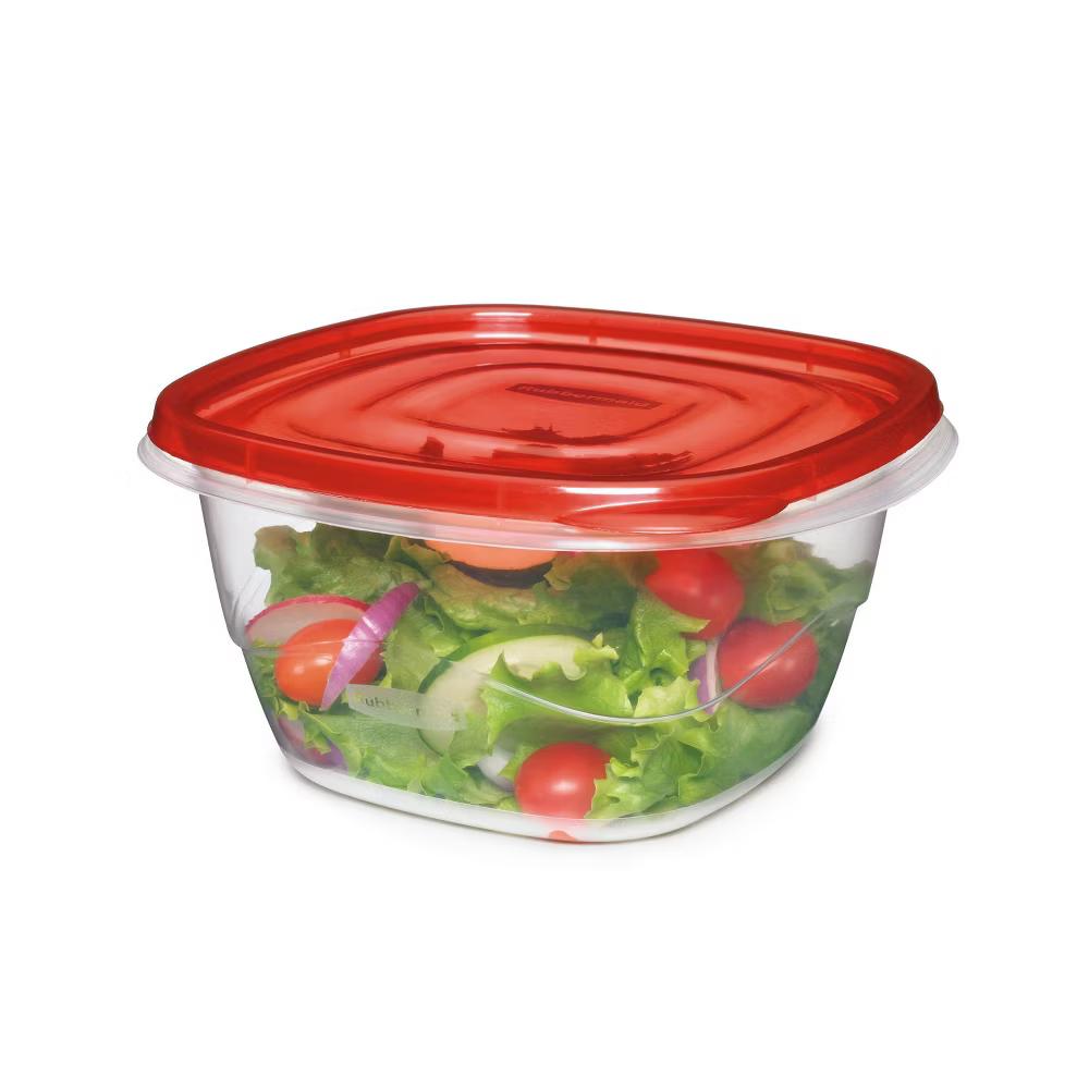 4pk 5.2c TakeAlongs Deep Square Food Storage Containers Ruby Red: Plastic Containers with Lids, Dishwasher-Safe