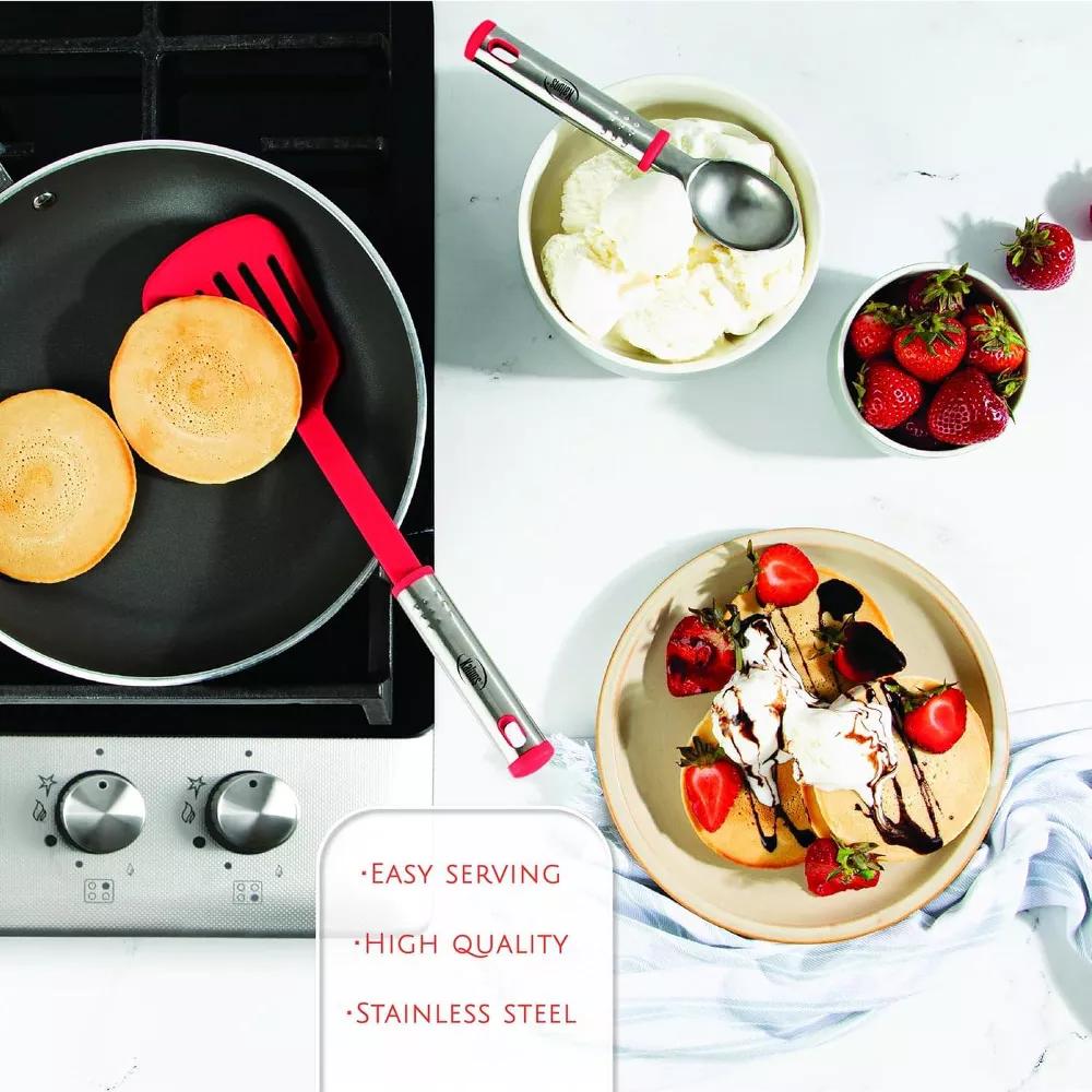 Kitchen Utensils Set, Nylon and Stainless Steel Cooking Utensils, Dishwasher Safe and Heat Resistant Kitchen Tools - Image 35