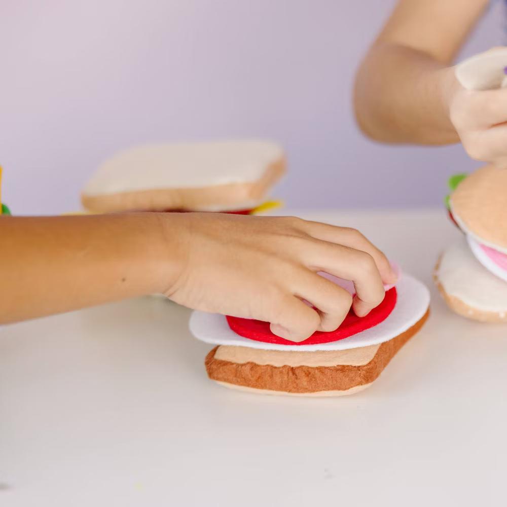 Felt Food Sandwich Play Food Set (33pc): Creative Kitchen Accessories, Educational Pretend Play - Image 3