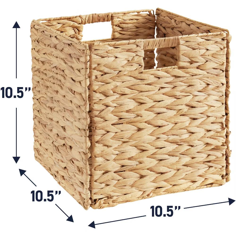 Ornavo Home Water Hyacinth Storage Cube Bin Baskets, Set of 8 - Image 2