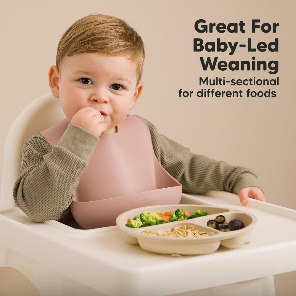 3-Pack Prep Suction Plates with Lids, 100% Silicone Baby Plates with Lid, BPA-Free Kids Divided Toddler Plates - Image 34