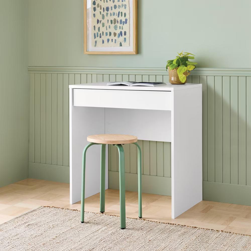 Compact Desk with Drawer White