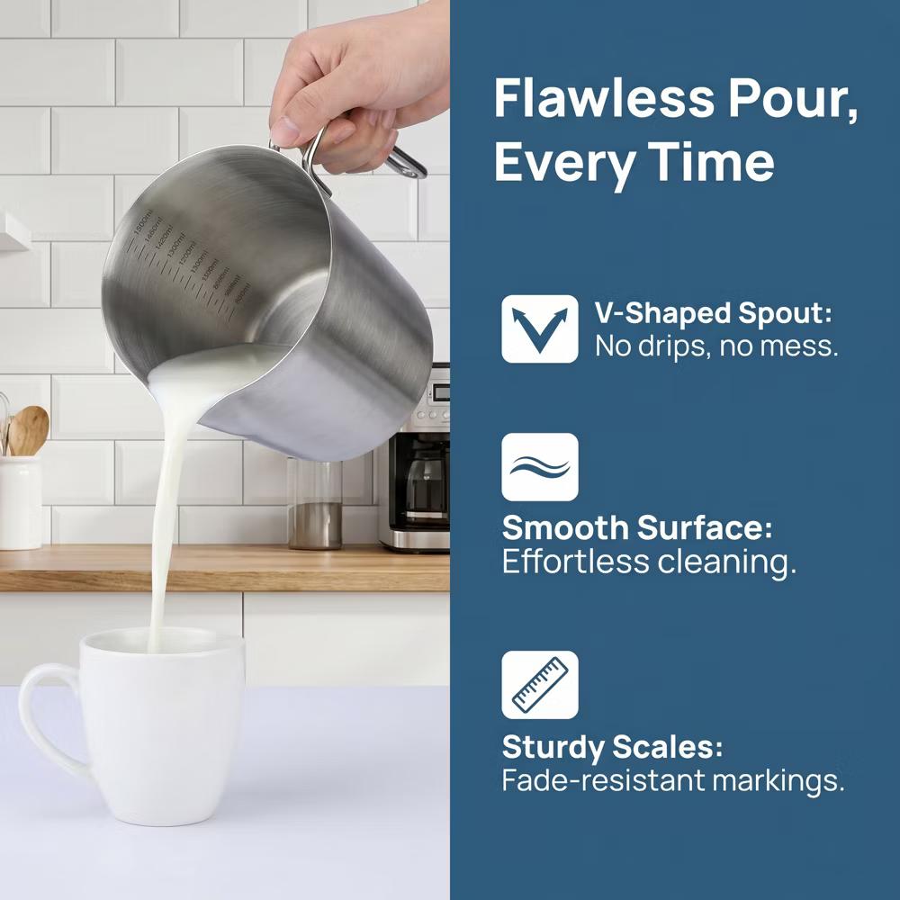 Measuring Cup, Liquid Stainless Steel Measuring Cup for Kitchen Use, Ideal for Measuring Ingredients Precisely - Image 18