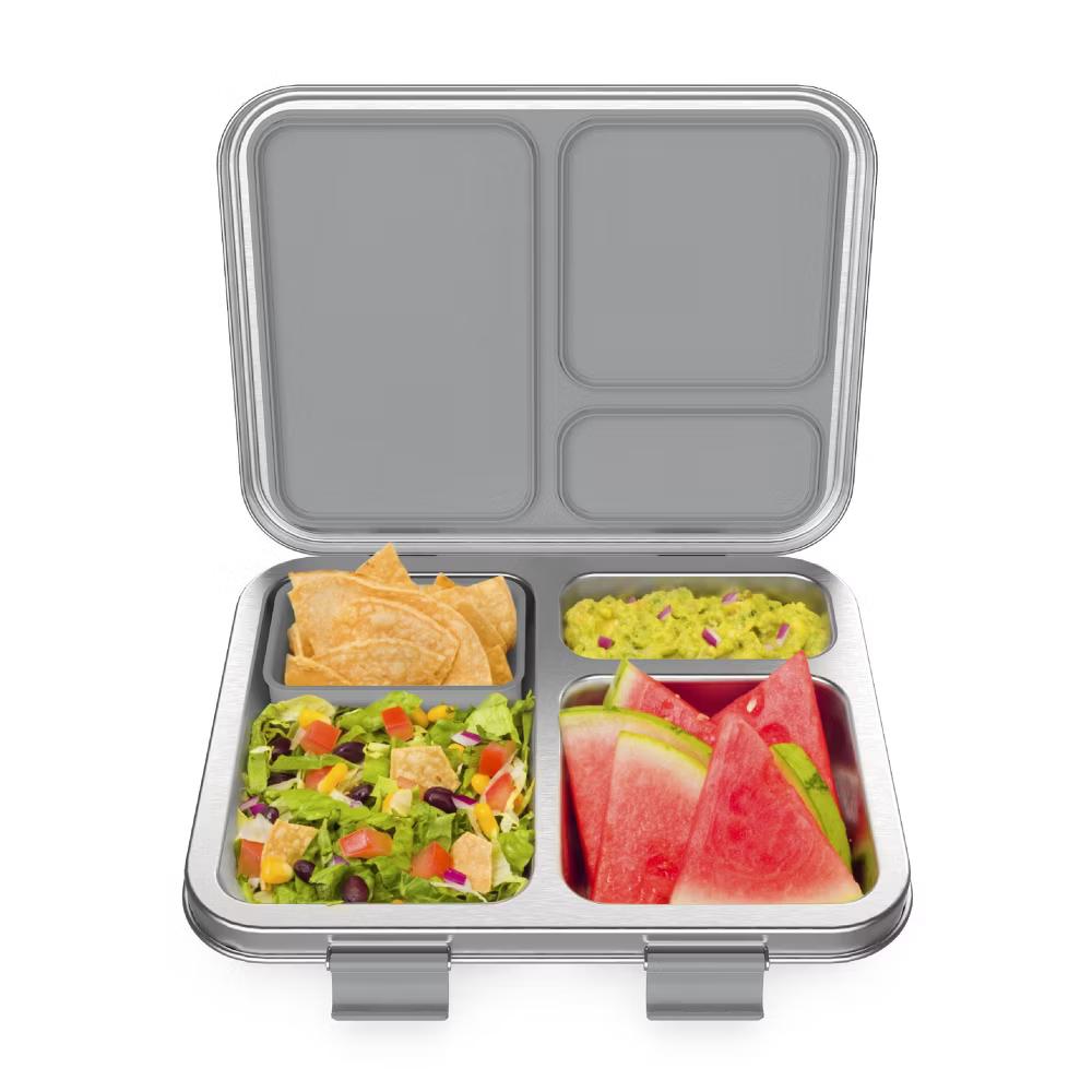 Kids' Stainless Steel Leakproof 3 Compartments Bento-Style Lunch Box - Image 45