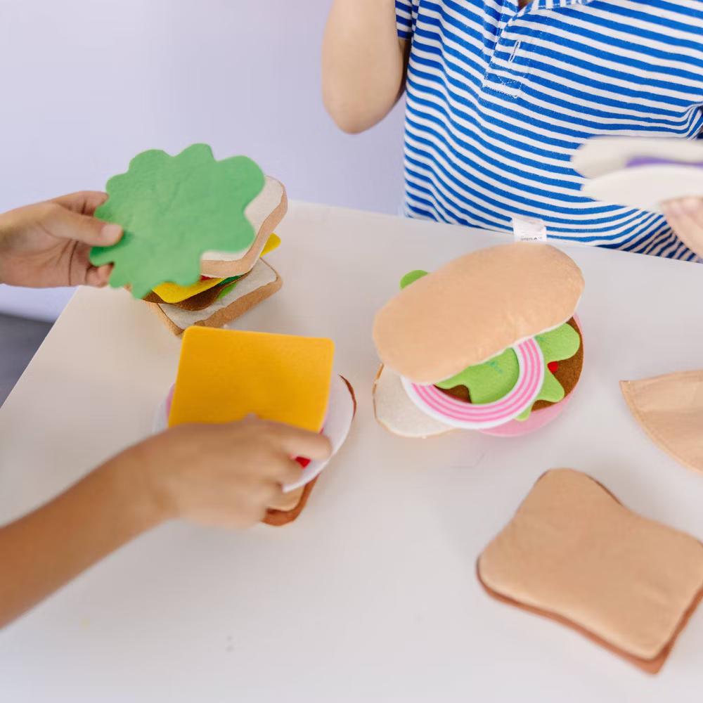 Felt Food Sandwich Play Food Set (33pc): Creative Kitchen Accessories, Educational Pretend Play - Image 9