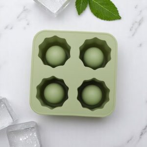 Ice Tray 4-Cavity Ice Cup Mould Cylinder Hand Wash Only Silicone Brick 3.86"x3.86"x2.09" 1 Pc