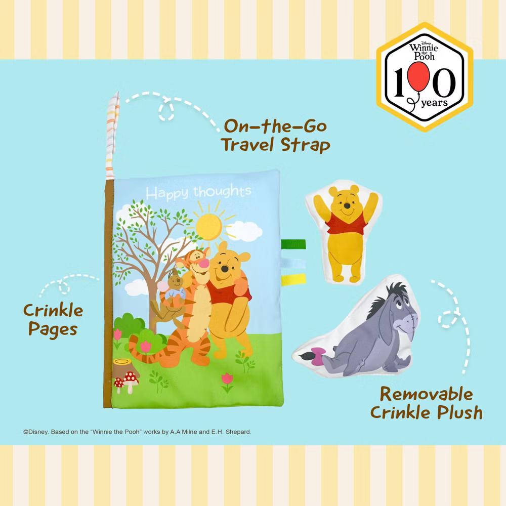 Baby Winnie the Pooh Deluxe Soft Book Happy Thoughts with Removable Characters Plush Toys - 3pc: Sensory Development, Lift-Up Flaps, BPA-Free - Image 7