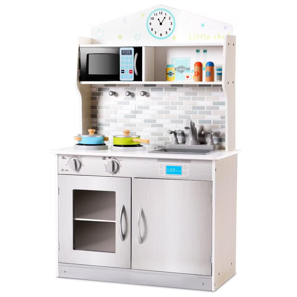 Kids Wooden Pretend Cooking Playset Cookware Play Set Kitchen Toys Gift - Image 4
