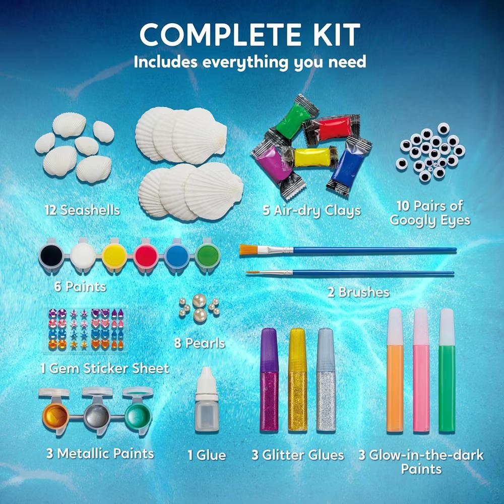 12 Pcs Glow in The Dark Sea Shell Painting Kit for Kids, DIY Arts & Crafts, Kids Paint Kits, Ideal Birthday Easter Gift for Boys Girls Age 6+ - Image 4