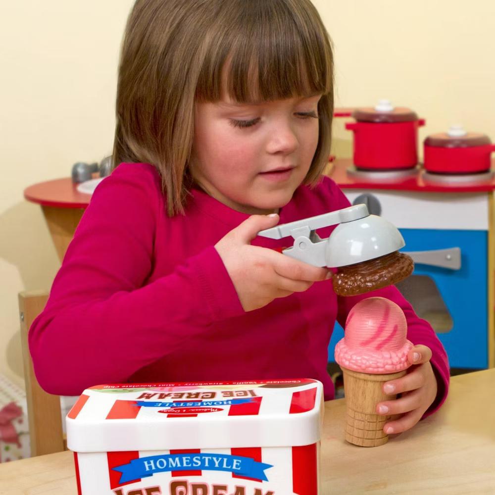 Scoop and Stack Ice Cream Cone Magnetic Pretend Play Set: Creative Thinking Toy Kitchen Accessories - Image 4