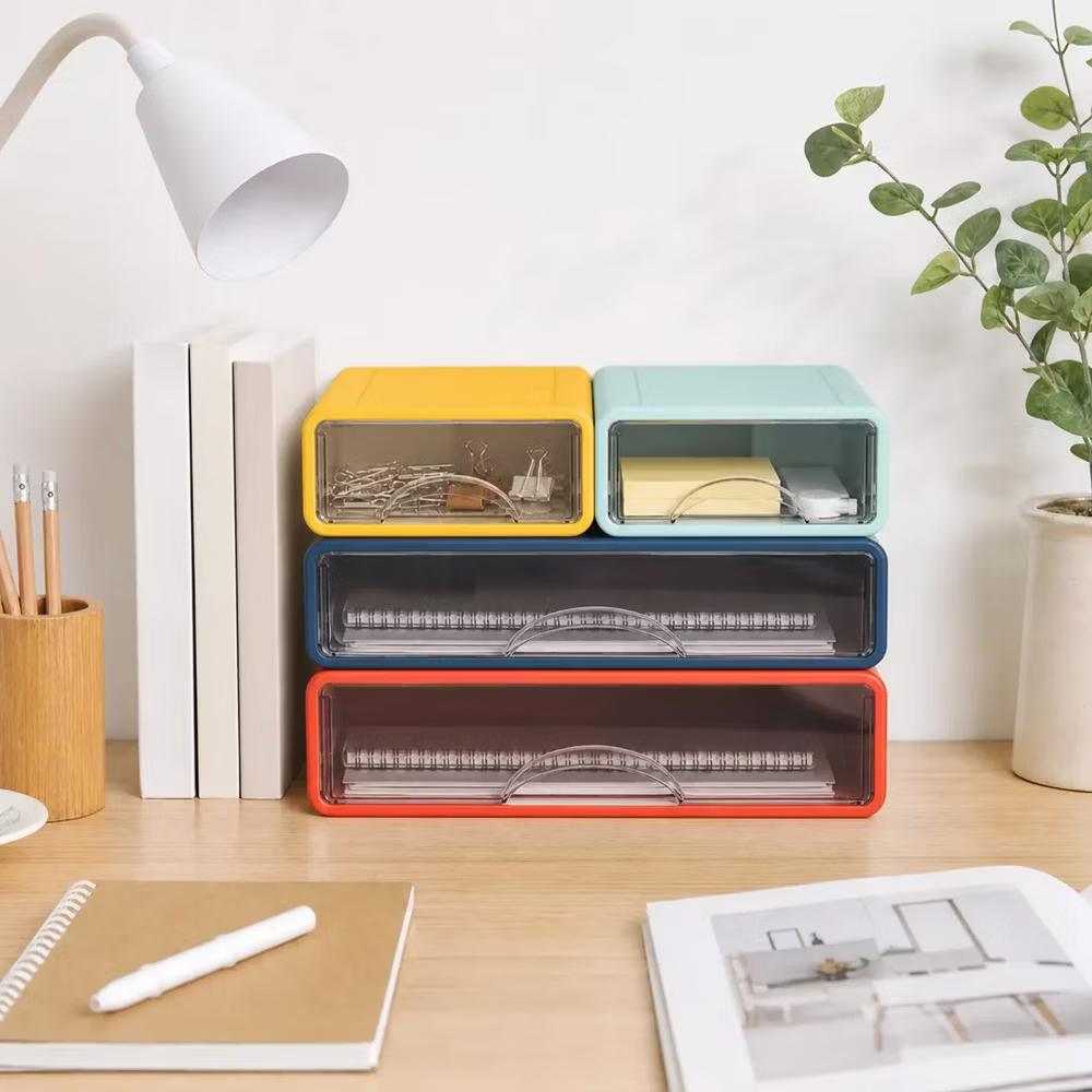 Stackable Storage Drawer with Dividers, Transparent PP Material Desktop Organizer, Durable Thickened Storage Container - Image 27