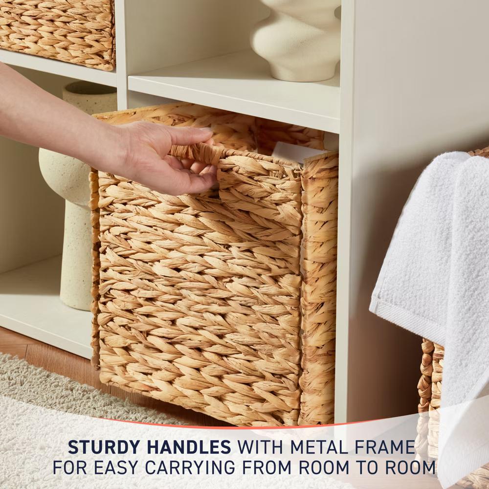 Ornavo Home Water Hyacinth Storage Cube Bin Baskets, Set of 8 - Image 7