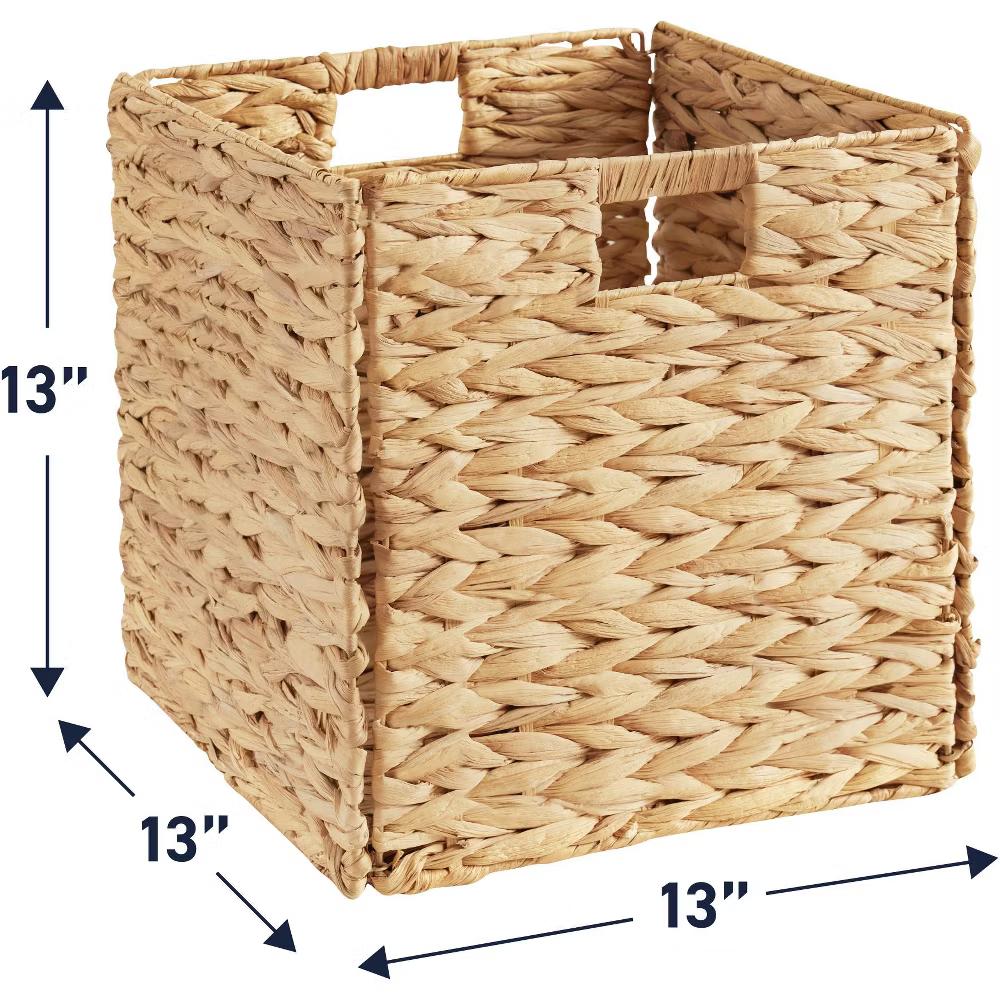 Ornavo Home Water Hyacinth Storage Cube Bin Baskets, Set of 8 - Image 8