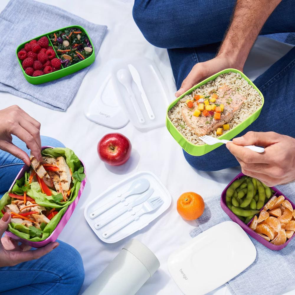 Classic All-in-One Stackable Lunch Box Container with Built in Flatware - Image 26