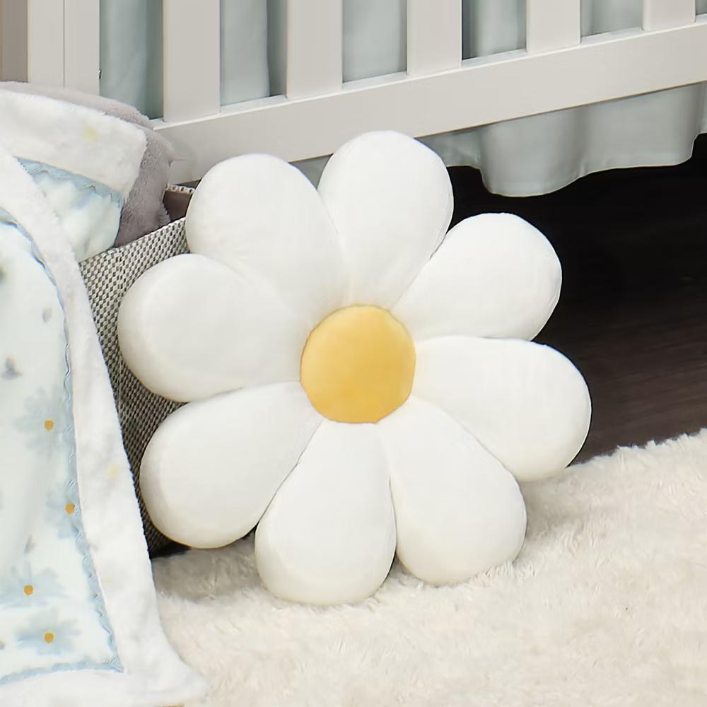 Sweet Daisy White Flower Decorative Pillow Plush Stuffed Toy - Image 3
