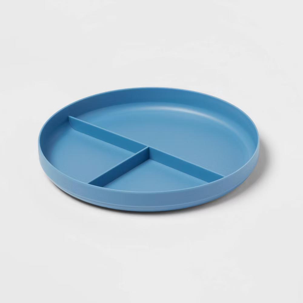 7" 6pk Plastic Divided Kids' Dinner Plates - Reusable, Dishwasher & Microwave Safe, Kids Dinnerware - Image 2