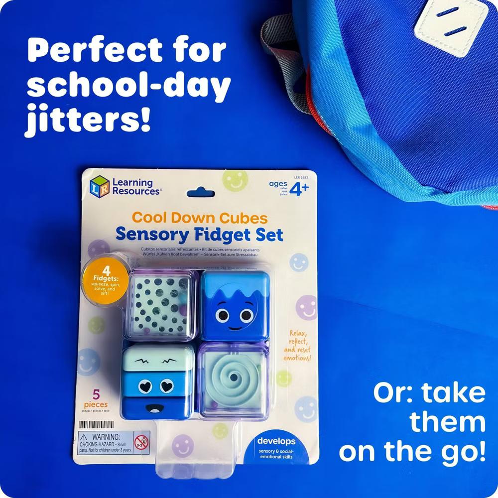 Cool Down Cubes Sensory Fidget Set,5 Pieces, Ages 4+, Fidgets for Kids, Sensory Toys - Image 7