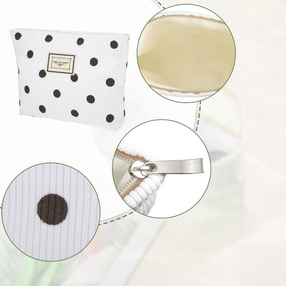 Portable Corduroy Polka Dot Makeup Bags and Organizers 1 Pc - Image 17