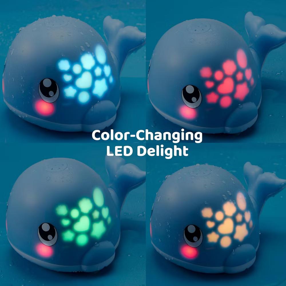 Baby Bath Toy Whale Sprinkler, Light Up Bathtub Water Toys – Water Spraying, Vibrant Colorful Lights, Gift for Babies & Toddlers 6 Months+ - Image 6