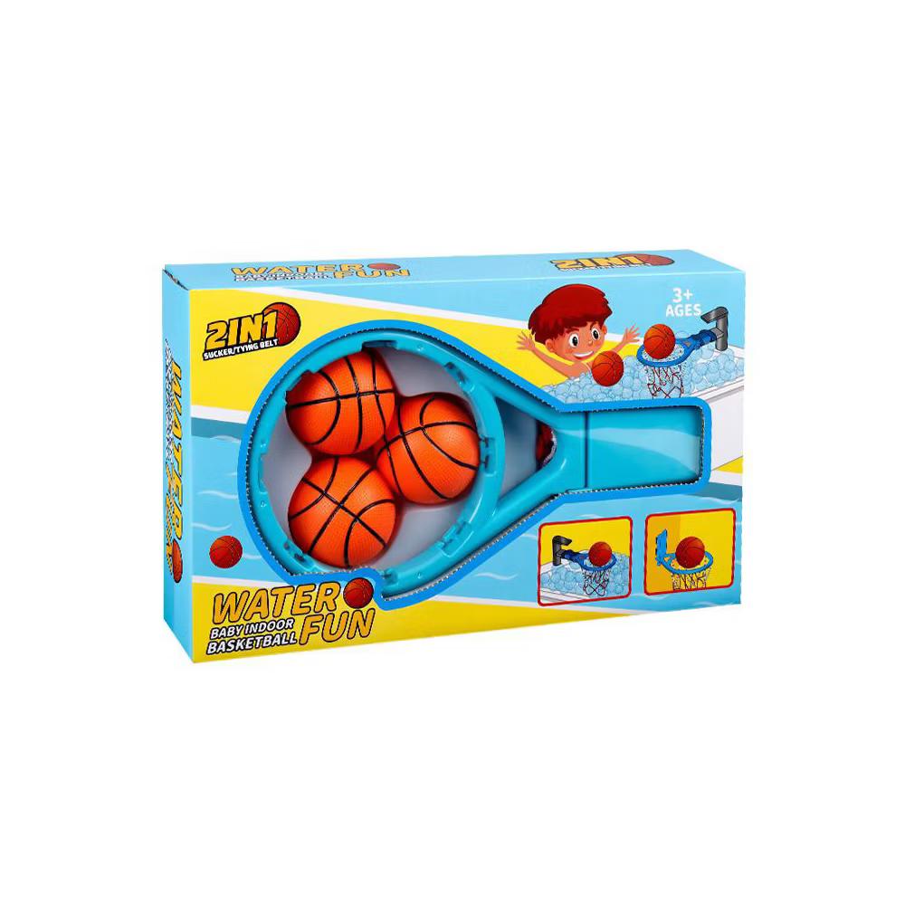 Basketball Hoop Playset with Suction Cups & Tying Straps, 2 in 1 Mini Basketball Hoop for Bathtub & Door with 3 Soft Balls for Toddlers 1-3 - Image 4