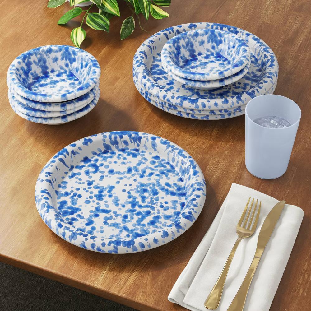 10.5" Stoneware Round Rim Dinner Plate - Image 6