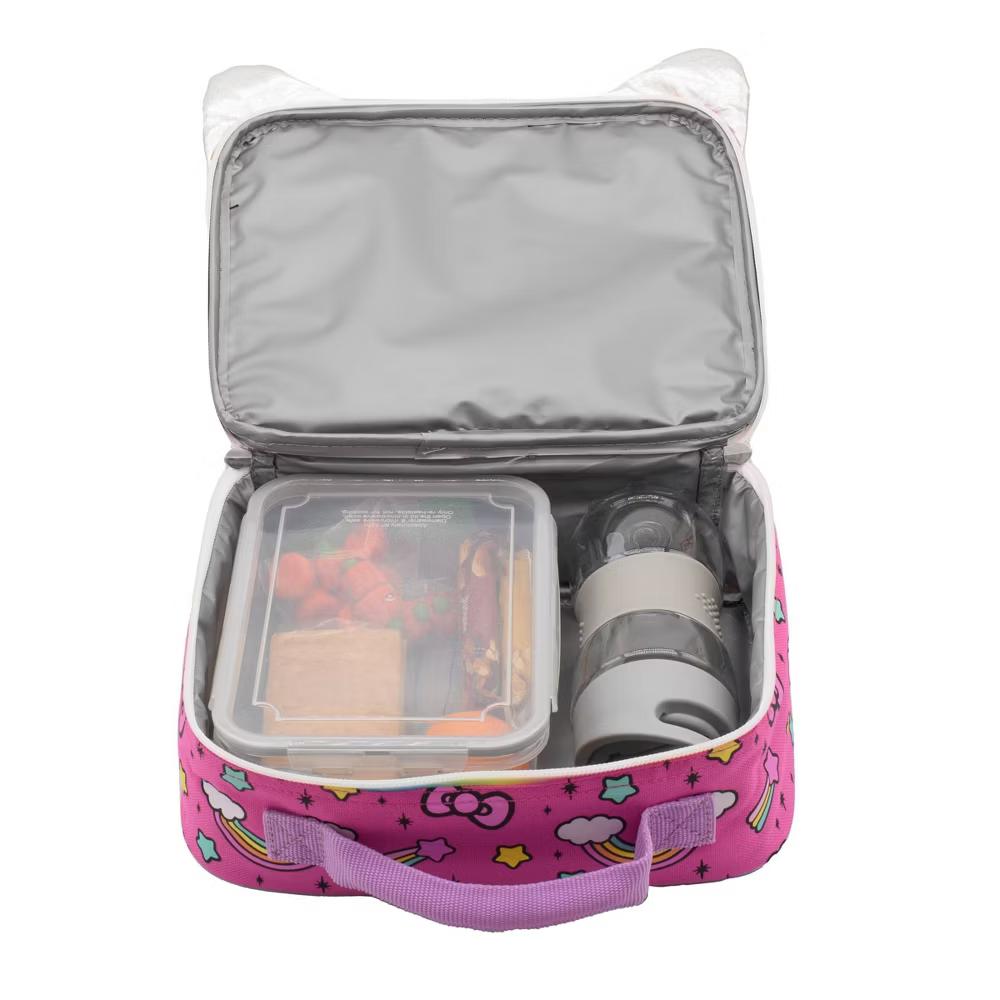 Kids' Square Lunch Box and Bag - Pink - Image 4
