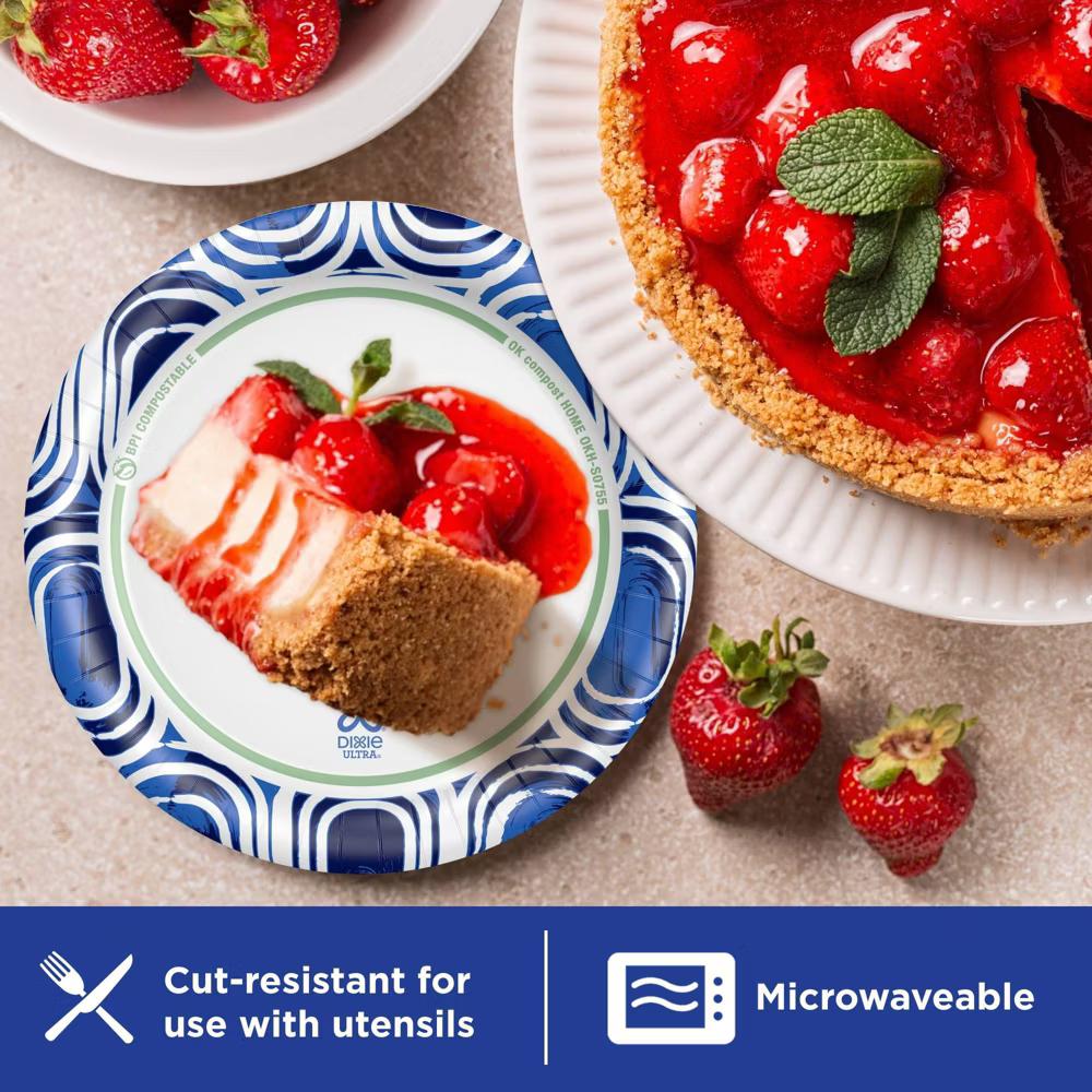 Ultra 6 7/8" Disposable Plates - 44ct: Heavy Duty, Leak & Cut-Resistant, Floral Pattern, Microwave-Safe - Image 2