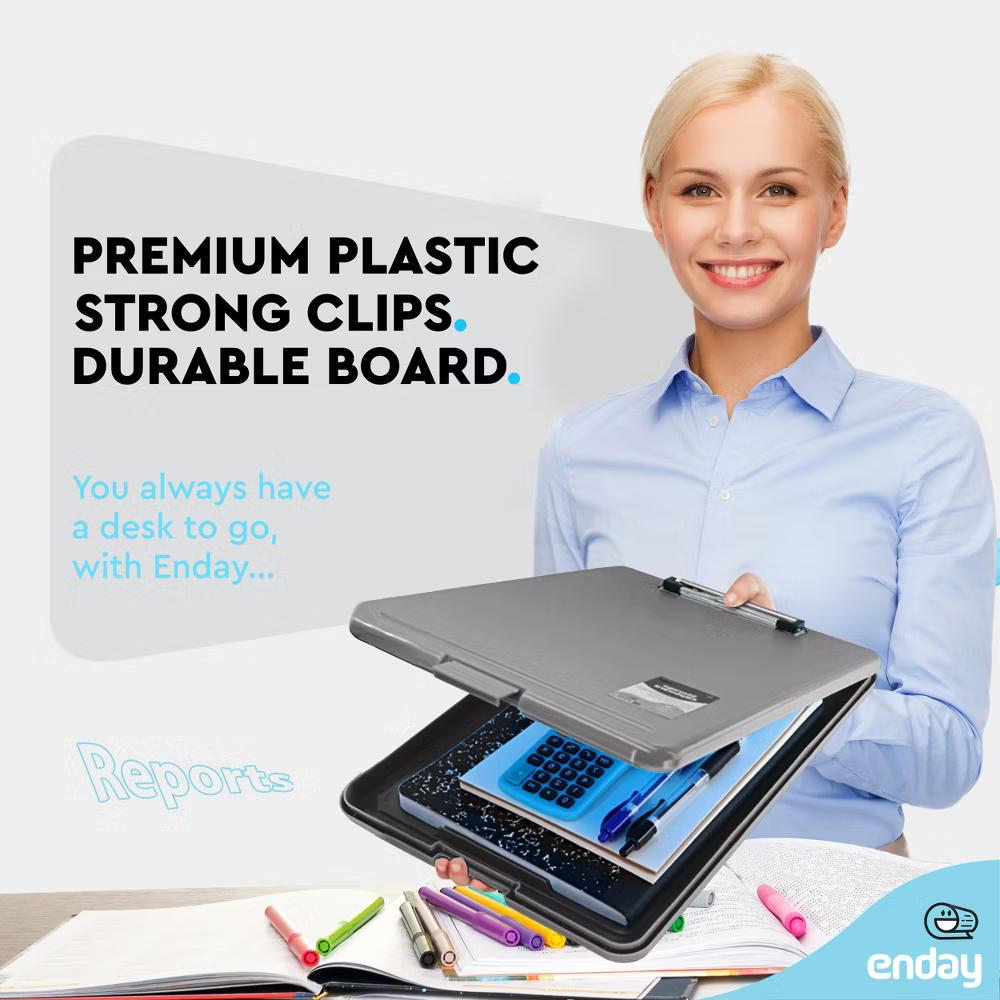 Clipboard with Storage, Letter Size Storage Clipboard with Compartments Case for Nurse Teachers Plastic Translucent Holds 100 Sheets - Image 6