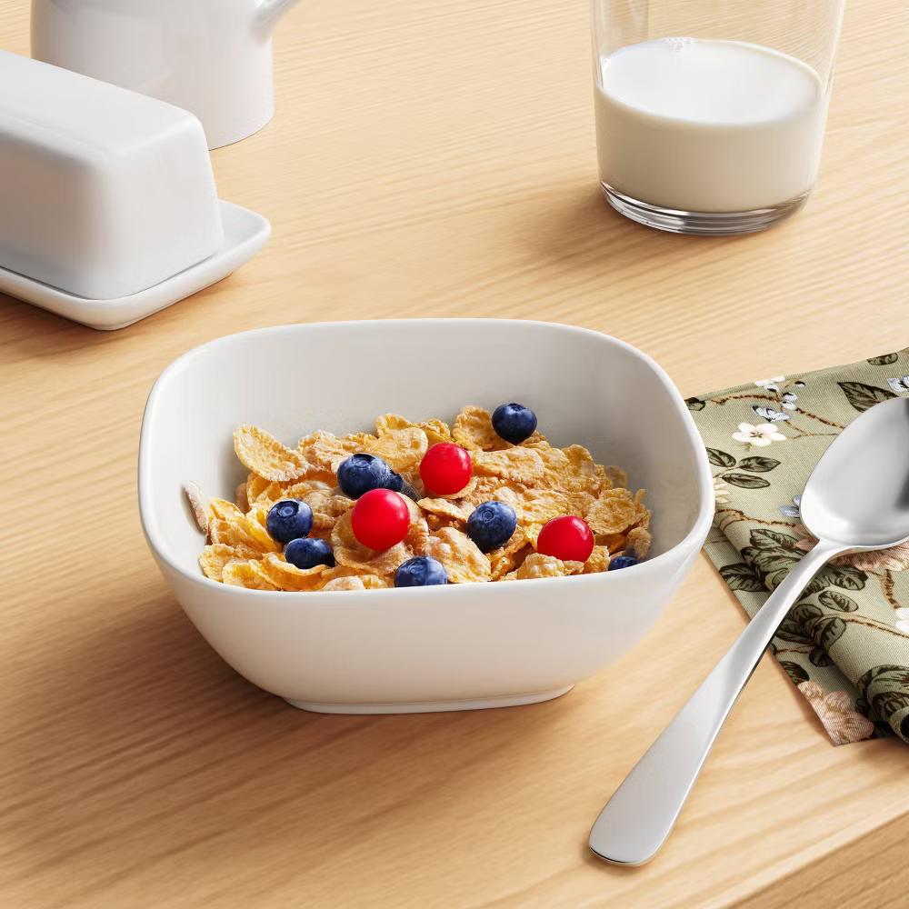 18.5 fl oz Porcelain Square Cereal Bowl White - Image 3