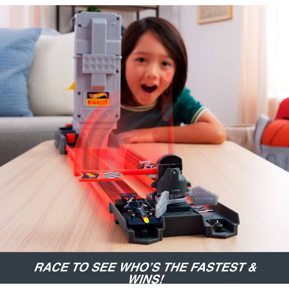 Racing Formula 1 Grid Start Track Set and 2 Die-Cast F1 Cars in 1:64 Scale - Image 3