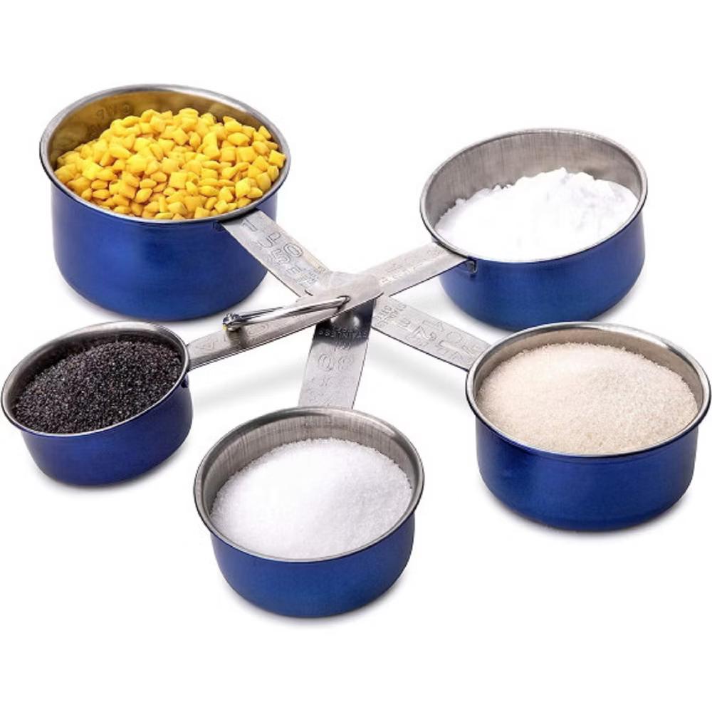 YBM Home 5-Piece Stainless Steel Stackable Measuring Cups, Measurement Dry or Liquid Ingredients, For Cooking & Baking - Image 4