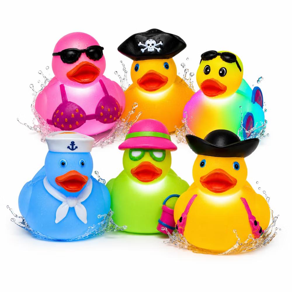 Playbees Light Up Bath Toys for Toddlers, 6 Color-Changing Rubber Ducks - Image 9