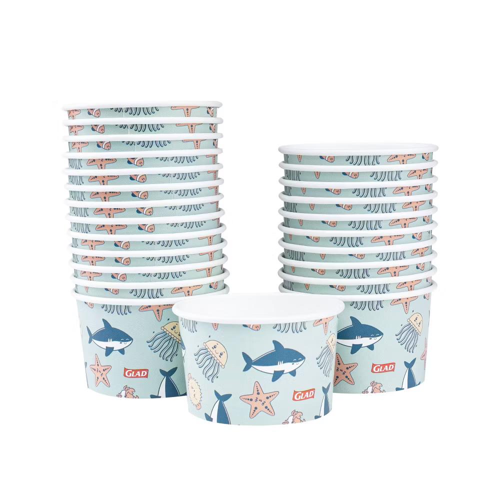 for kids' Happy Sea Creatures Disposable Paper Snack Bowls w/o Lid - 6oz/24ct - Image 3
