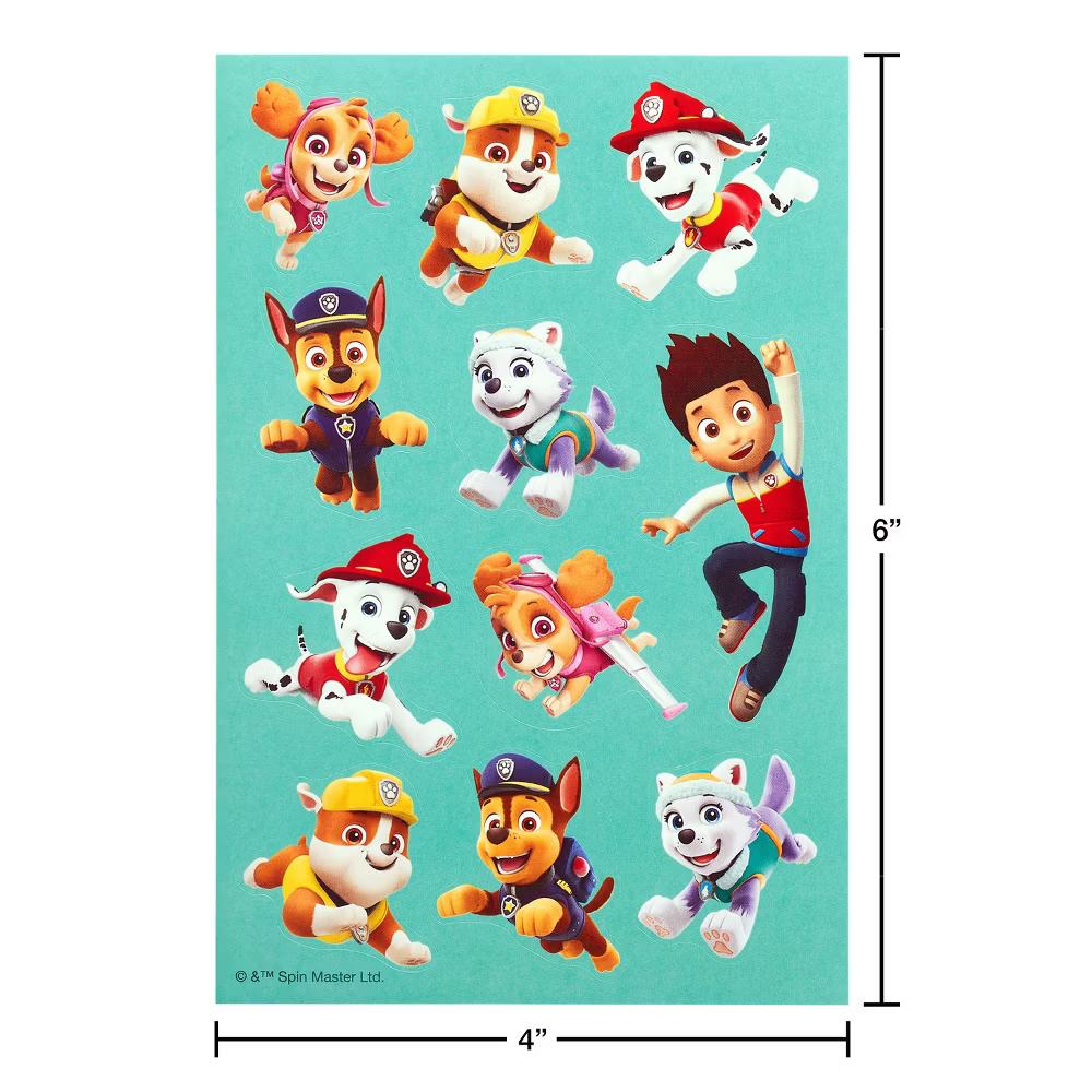 Nickelodeon Paw Patrol Stickers for Kids, Chase, Marshall, and Sky 78ct, 6 Sheets