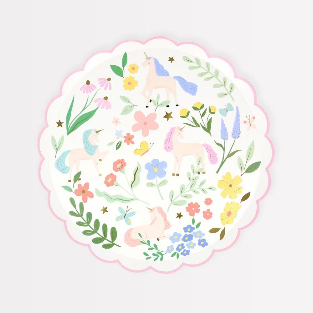 Meri Meri Meadow Unicorns Side Plates (Pack of 8)