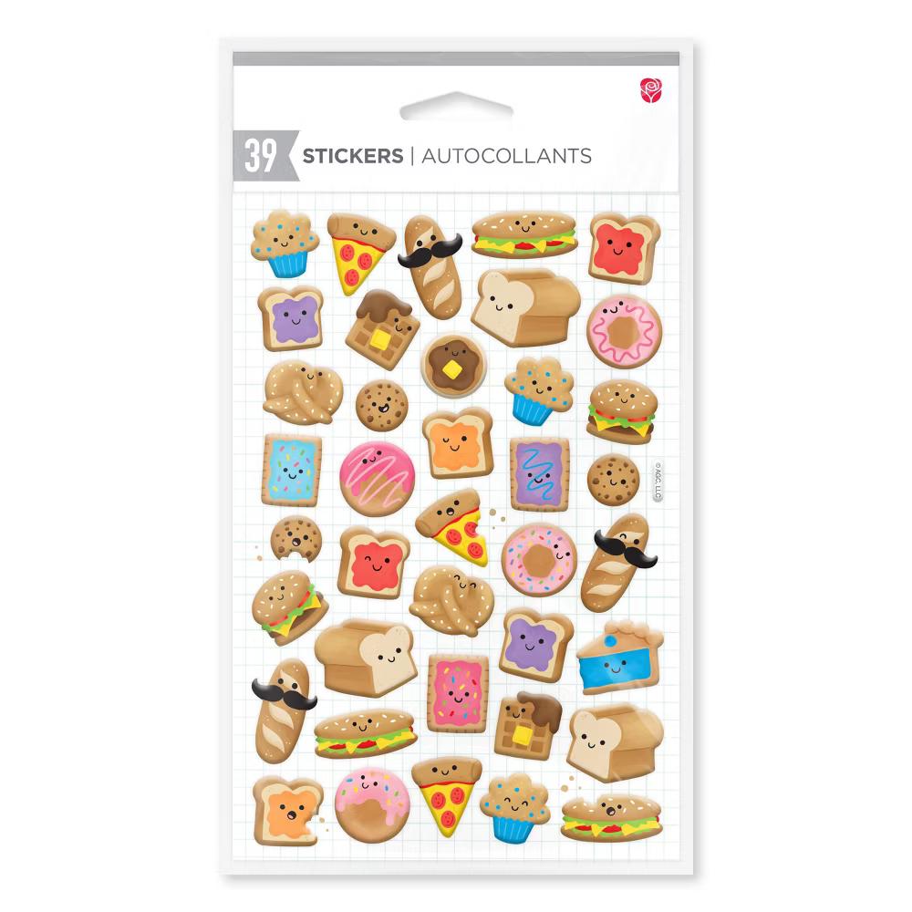 Puffy Stickers for Kids/3D Bread/Food/and Treats 39ct - 1 Sheet - Image 3