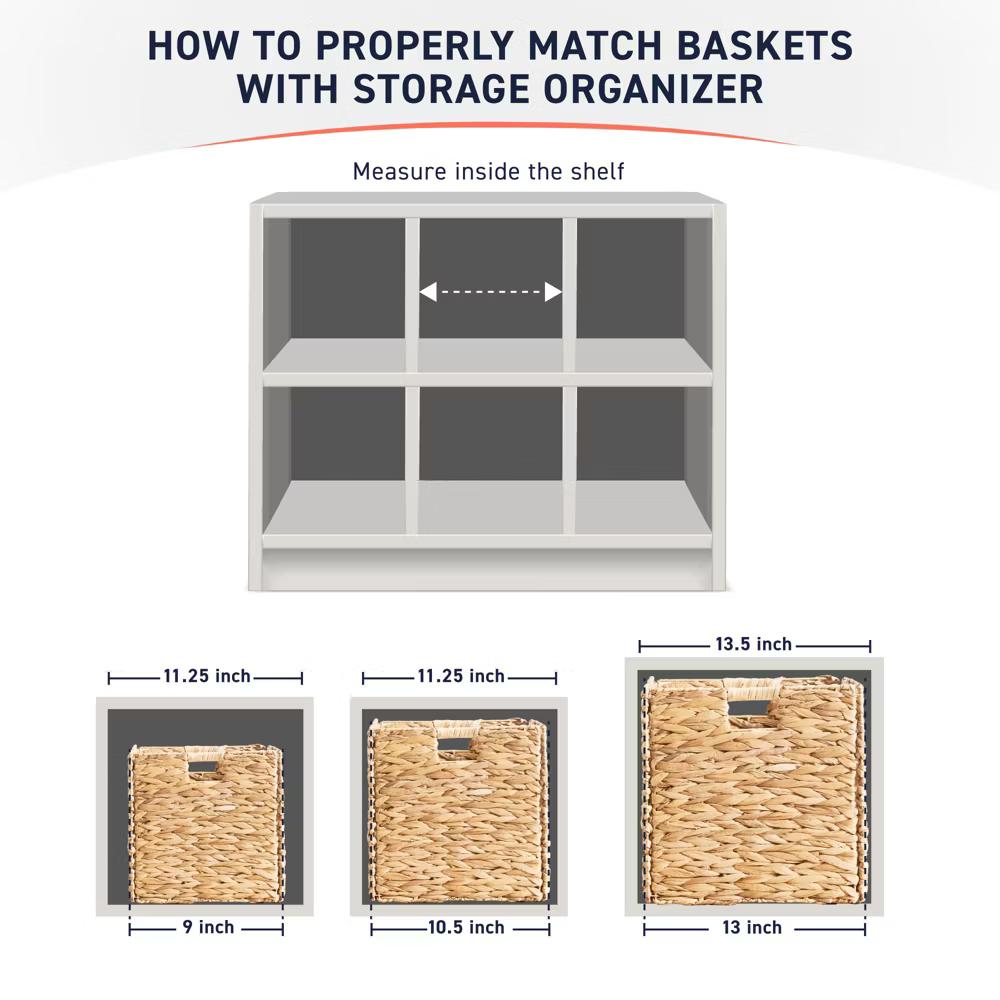 Ornavo Home Water Hyacinth Storage Cube Bin Baskets, Set of 8 - Image 3