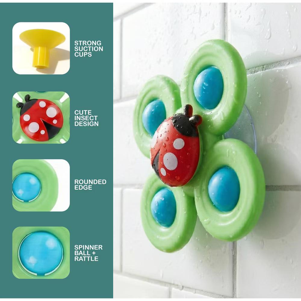 Suction Cup Spinner Toys for Toddlers, Suction Cup Fidget Spinner Bath Toys, Spinning Top Baby Sensory Toys for Toddlers 1-3 Boys Girls, Baby Spin Toy - Image 6