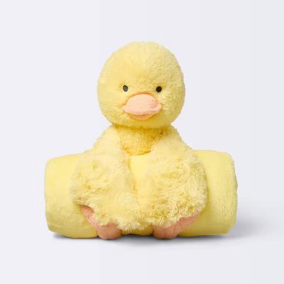 Plush Blanket with Soft Toy - Duck - Farm Animals Theme, 40" Height, 1.04 lbs Weight