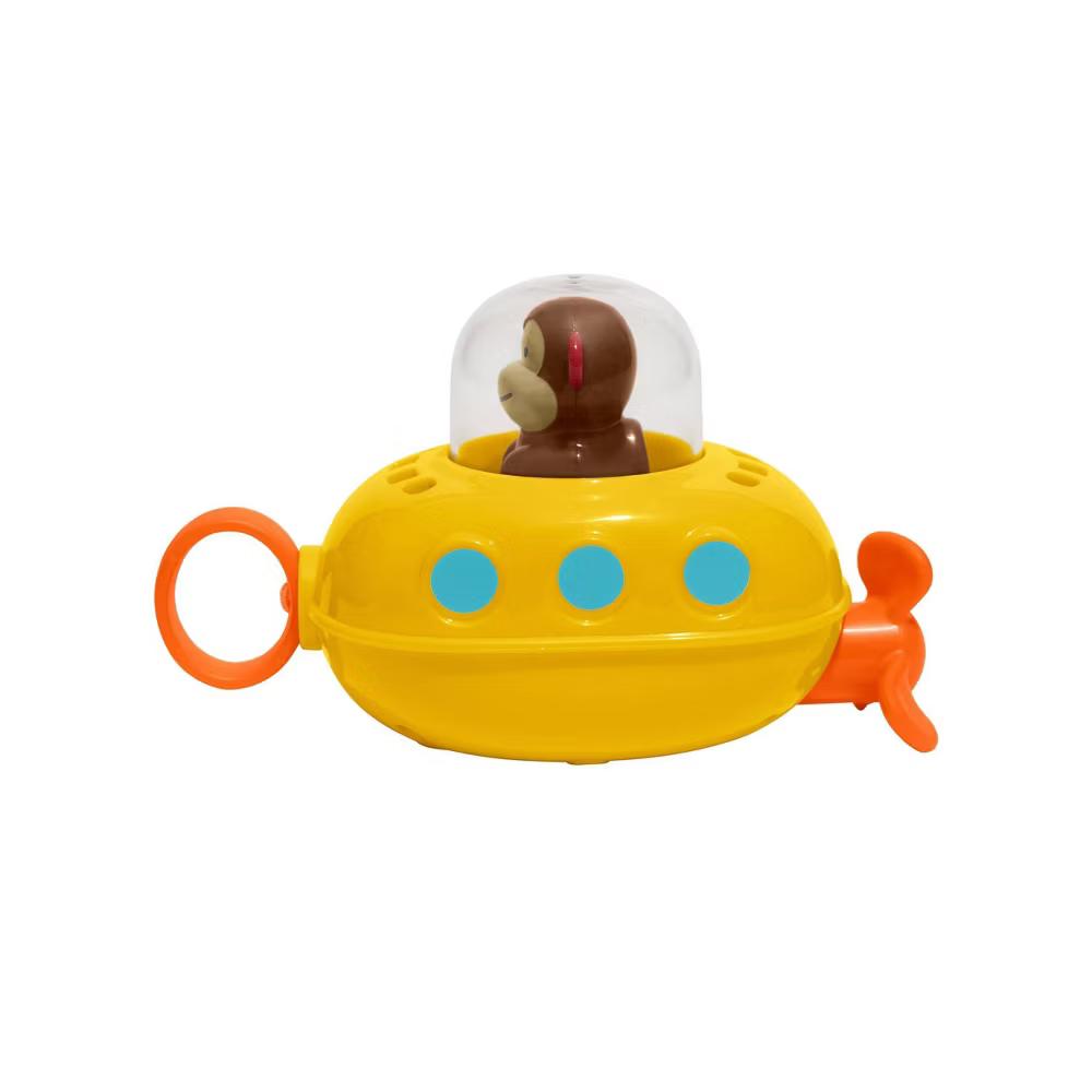 Zoo Pull & Go Submarine Baby Bath Toy - Marshall Monkey: Phthalate-Free, Fine Motor Skills Bath Toy - Image 2