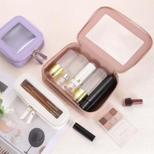 Waterproof Clear Travel Toiletry Organizing Makeup Bag 5" x 5"