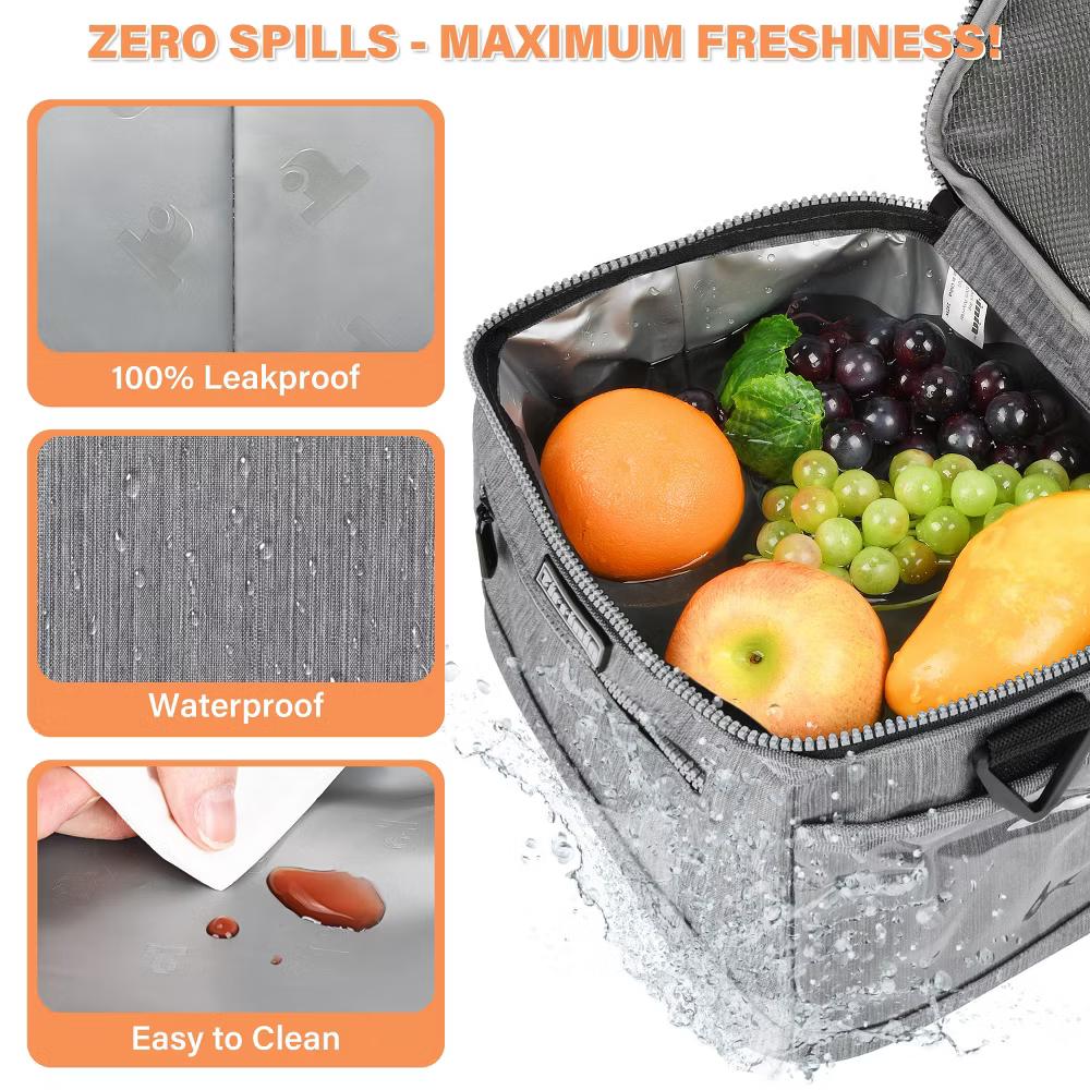 Small Insulated Lunch Bag for Men Women Kid, 7.8L Leakproof Thermal Reusable Lunch Cooler Tote Bag, Adult Insulated Lunch Box - Image 22