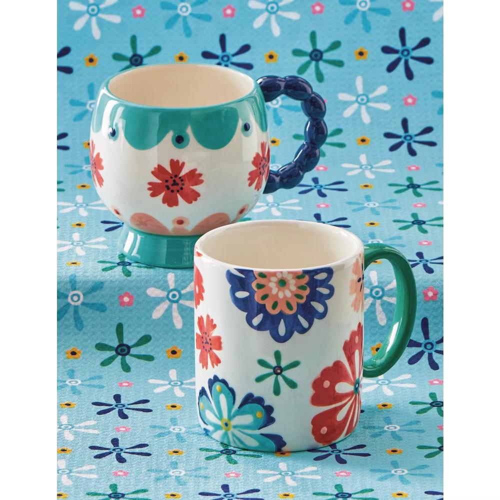 Eclectic Fun Earthenware Mug Multi 16 oz 3.75 x 3.75 x 4 in