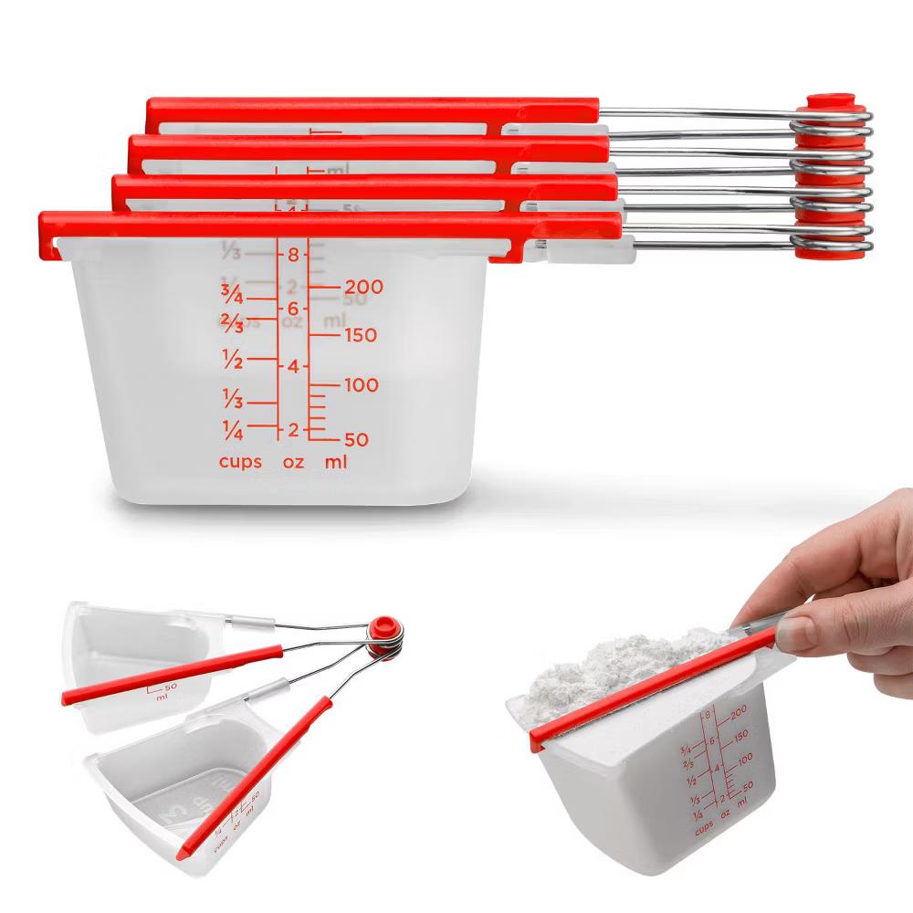Dreamfarm Measuring Cup Set of 4 pcs, Polypropylene, Clear/Red - Image 2