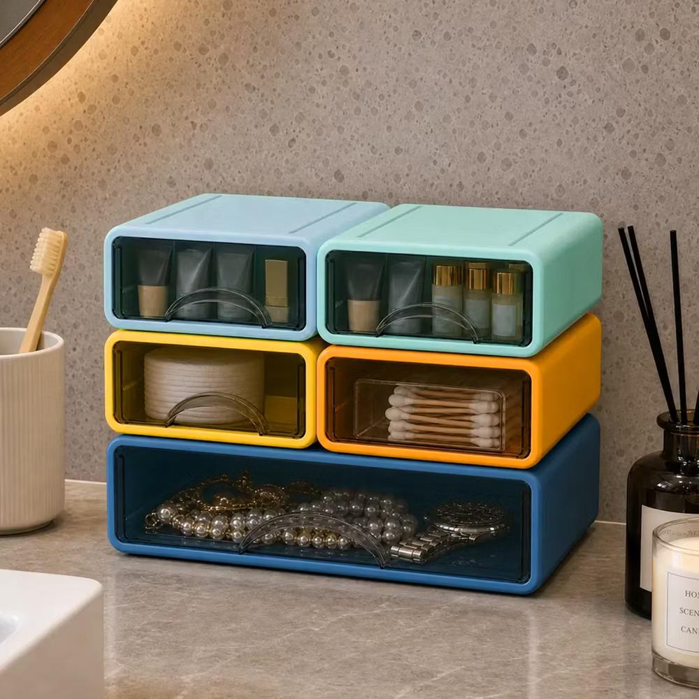 Stackable Storage Drawer with Dividers, Transparent PP Material Desktop Organizer, Durable Thickened Storage Container - Image 18