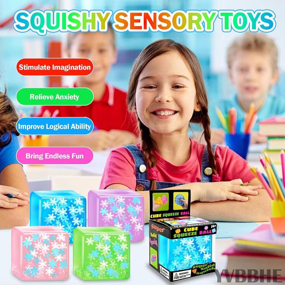 Link Snowflake Nice Cube -Sensory Squeeze Toy with Super Solid Squish 2pk - Image 5