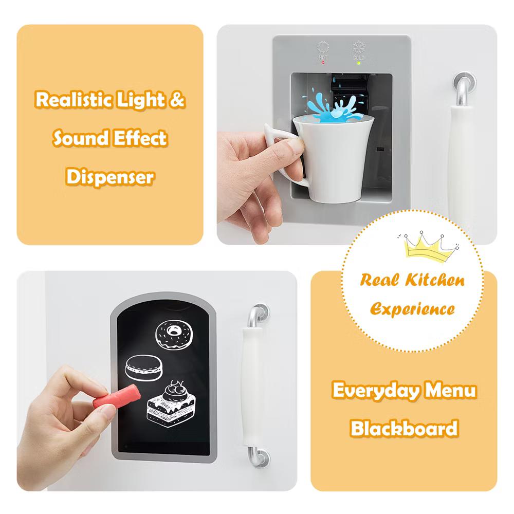 Play Kitchen Pretend Play Cookware Set Toys for Kids w/ Water Dispenser - Image 9