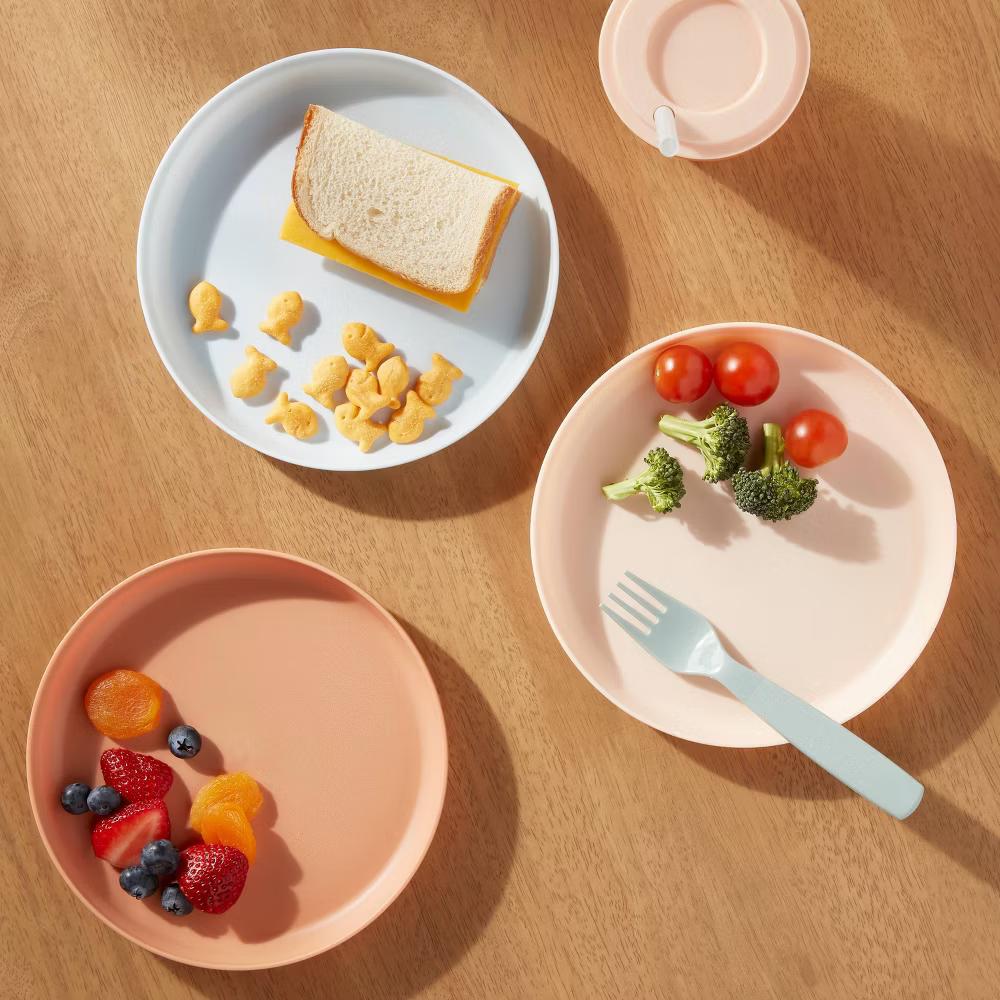Kids' 6pc 7.4" Plastic Dinner Plate - Microwave & Dishwasher Safe, Toddler Dining Set - Image 3