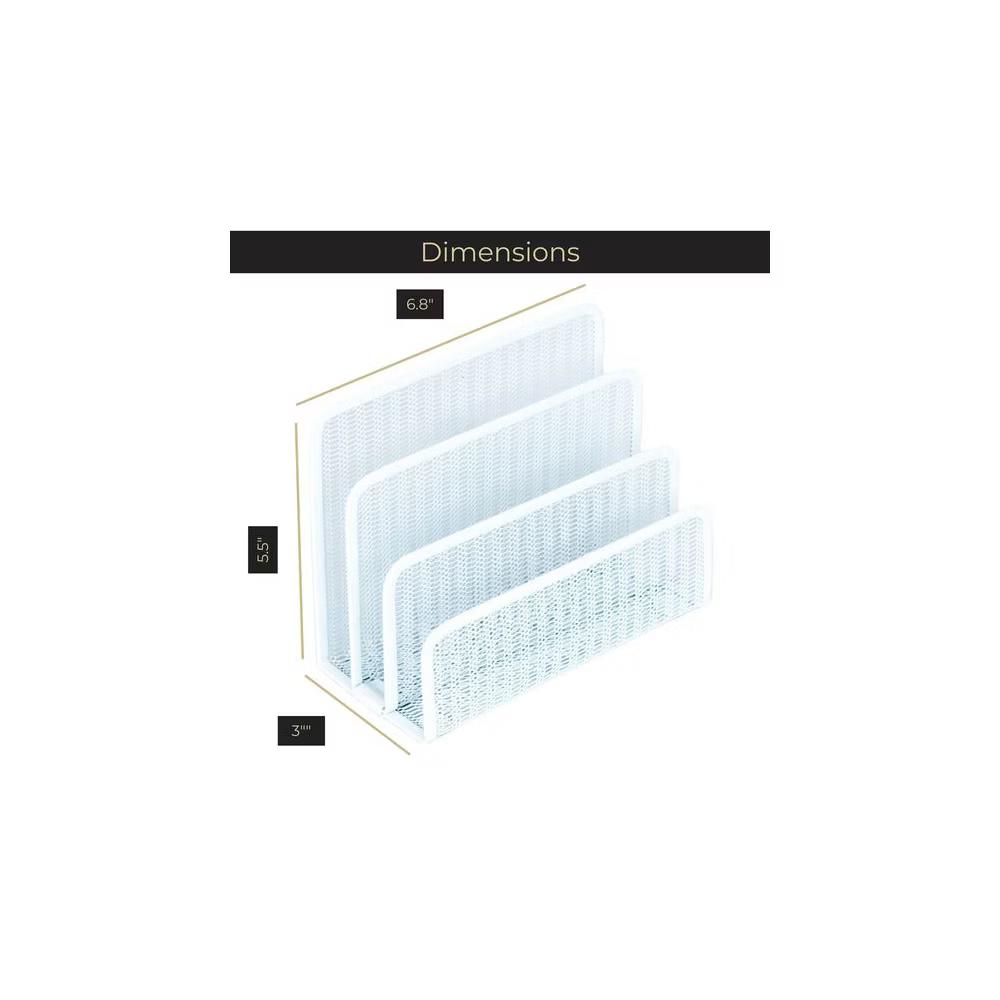 Blu Monaco 3 Tier Metal Mesh Letter Sorter - Available in Aqua, Black, Gold, Pink, Rose Gold, and White - Image 35